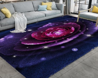 花柄フィーバーフューのラッチフックラグキット：DIYタペストリー