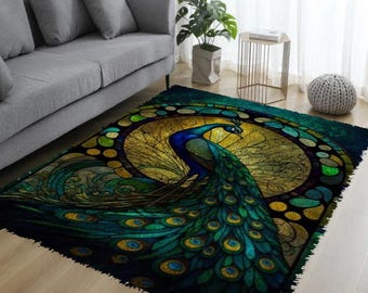 Peacock Latch Hook DIY Needlework Carpet for Adults/Kids