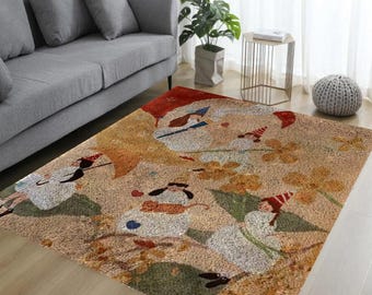 Kit de alfombra DIY con gancho de pestillo y dibujo de niña: Tapiz bordado para decoración del hogar