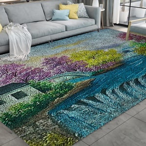 landscape Latch Hook Kits Rug Making kits for ,DIY Handmade Rug,Home Decor
