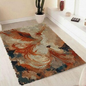 Cartoon Lock Hook Phoenix and Girl Cartoon Character Carpet DIY Production Kit