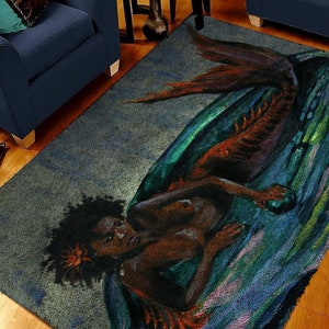Mermaid Latch Hook Pattern Splicing DIY Mat Kit  Rug Kit Unfinished Crocheting Rug Yarn Cushion Embroidery Carpet Picture