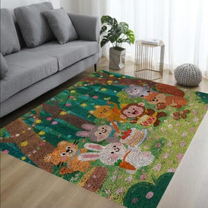 Cartoon Animal Latch Hook Kit: DIY Needlework for Kids/Adults