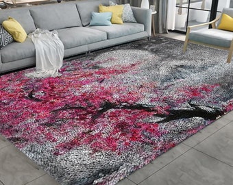 DIY Latch Hook Rug Kit: Floral Carpet, Chunky Yarn Arts