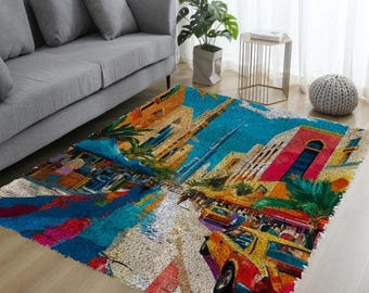 Latch Hook Rug Urban Street Scene DIY Craft