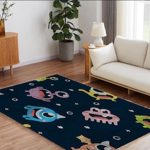 Cartoon Latch Hook Rug Kit DIY Chunky Yarn Carpet