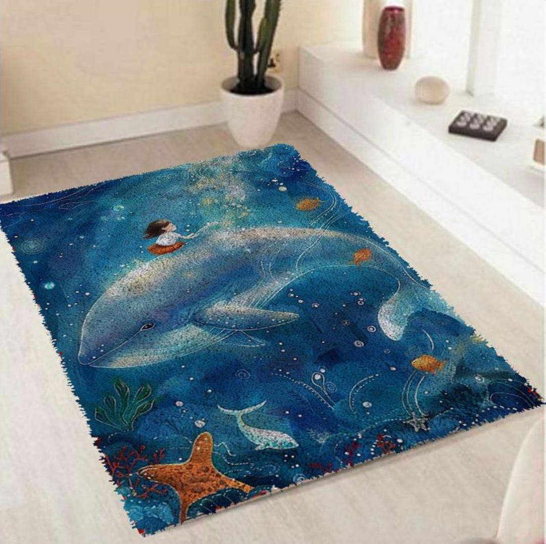 Dolphin Latch Hook Rug Kit Crochet Needlework Craft - Etsy