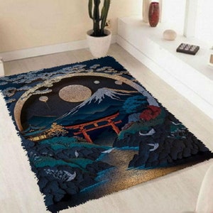 landscape Latch Hook Kits Carpet Needlework Package Latch Hook Kit DIY Latch Kits for Adults/Kids Home Decor