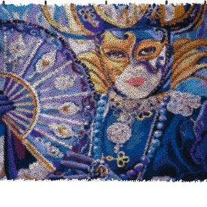 Mask Figure Latch Hook Home Decoration DIY Carpet Hand Crochet Gift