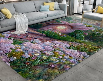 DIY Latch Hook Rug Kit Blossom Cottage Cartoon Carpet