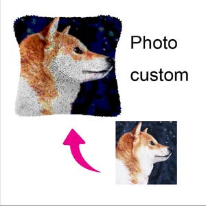 Photo Customization Latch Hook Kit DIY Rug Cushion Embroidery (16"x16")
