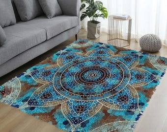 Floral Pattern Latch Hook DIY Needlework Carpet for Adults/Kids
