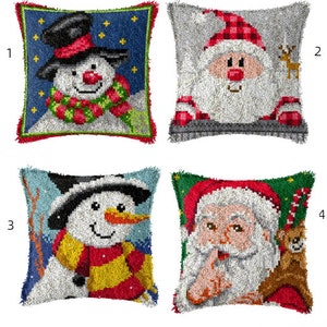 Herrschners Santa Tweets Pillow Latch Hook Kit