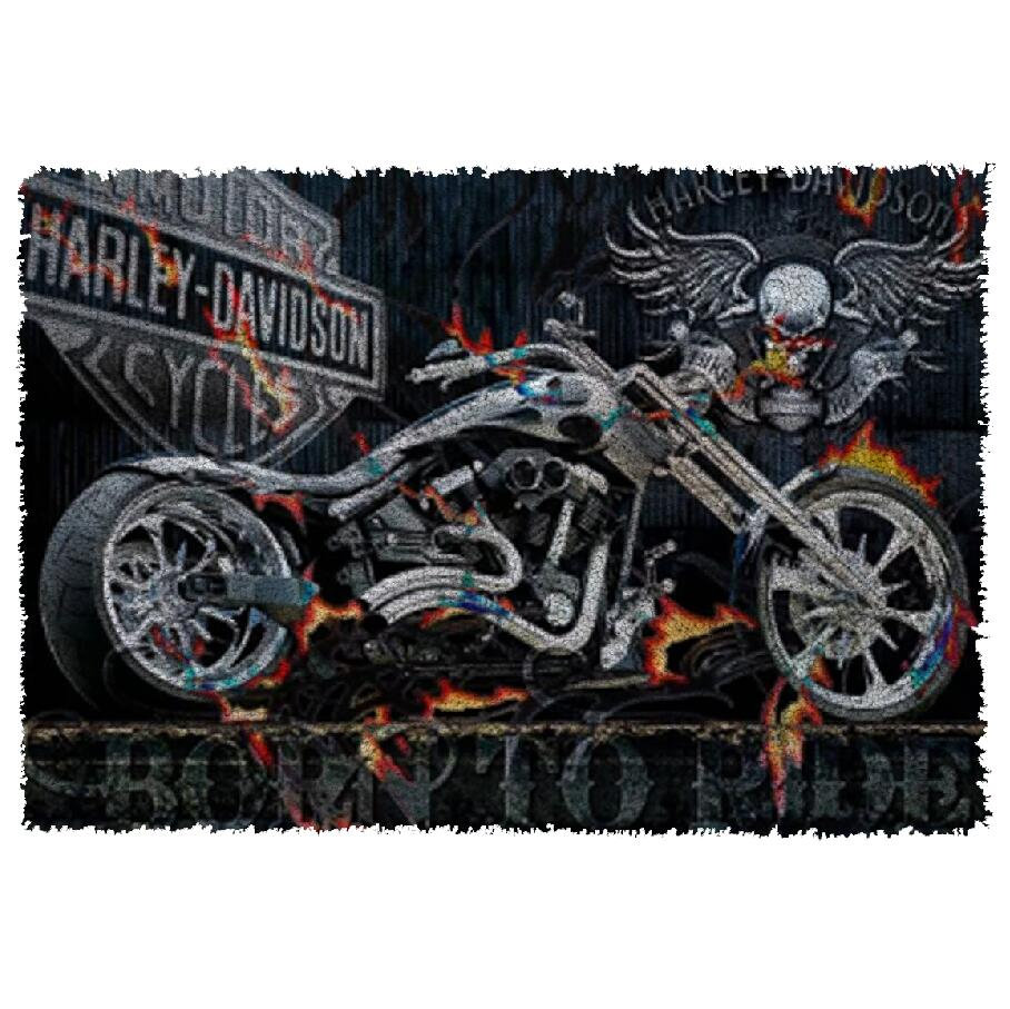 Motorhead Rug Motorcycle Latch Hook Rug Kit DIY Splicing Embroidery Carpet - Etsy