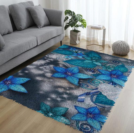 Flower Latch Hook Rug DIY Splicing Mat, Embroidery Carpet Picture