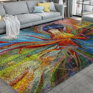 Colorful Patterns Latch Hook Rug Kits Needlework Package Latch Hook Kit DIY Latch Kits Rug for Adults/Kids Home Decor