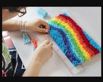 Latch hook Kit Rug Canvas Knit Cushion Embroidery Dolphin 16x16 40x40 cm Carpet Crocheting Cross Stitch Fomiaran