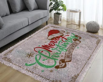Latch Hook Christmas Pattern Hand-Woven Carpet Home Decoration DIY Beginner Gift Bag Adult Gift