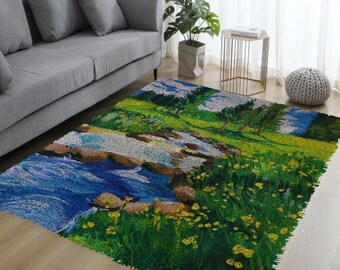 Landschap Vergrendelhaak Tapijtsets DIY Kunst Kussen Haken Vloermat Knutselen