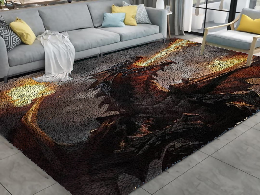 Dragon Latch Hook Kits Rug Making Kits for ,DIY Handmade Rug,home Decor