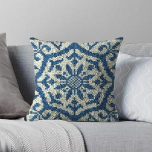 Pillow Latch hook Kit Pattern Rug Canvas Knit Cushion Embroidery 16&quot;x16&quot; (40x40 cm) Carpet Crocheting