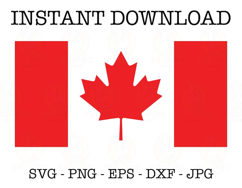 Canada Flag SVG Cut Cricut Stencils Silhouette Instant Digital Etsy
