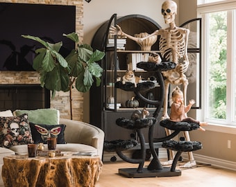 HEXAFLORA Holzblumen-Kratzbaum: Moderner Kletterturm, Luxus-Eigentumswohnung, Kratzbäume für große Katzen, Kratzbäume und Möbeltürme