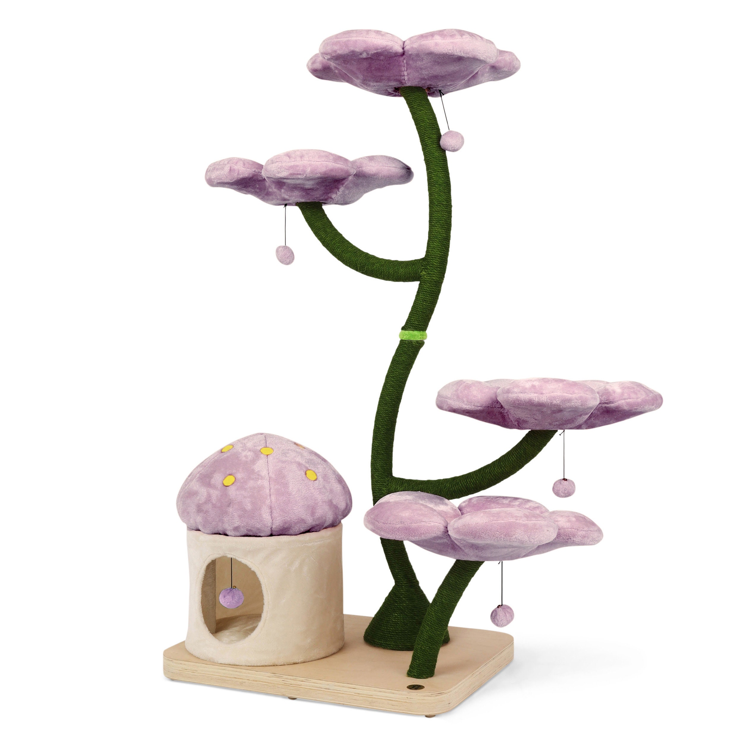 EDEN Wood Floral Cat Tree Tower Wooden Cat Tower Modern Cat Etsy