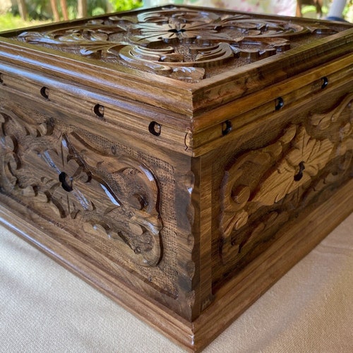 Personalized Large Secret Lock Jewelry Box With Key Vintage Etsy