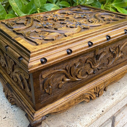 Personalized Large Secret Lock Jewelry Box With Key Vintage Etsy