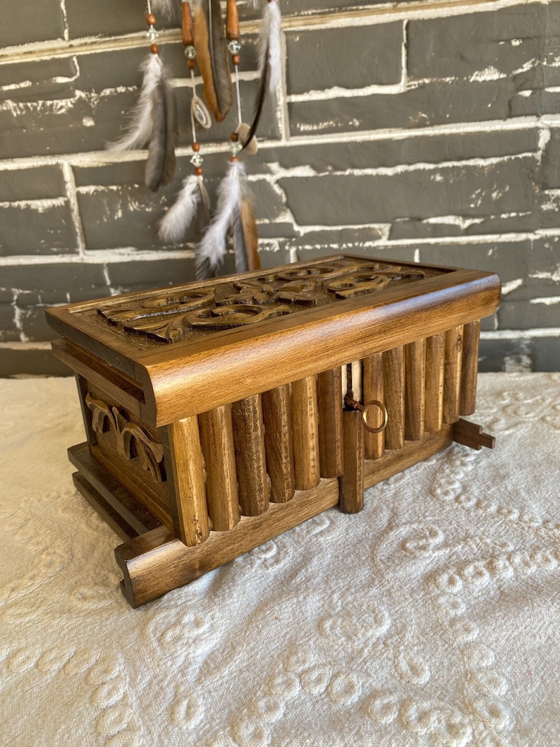 Large Puzzle Box for Adults Secret Lock Box Carved Puzzle Etsy