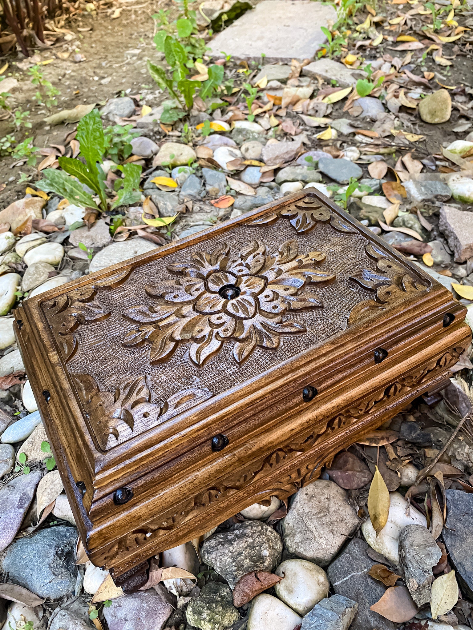 Personalized Wooden Jewelry Box With Lock, Secret Lock Box With Key,  Treasure Chest, Walnut Treasure Chest 