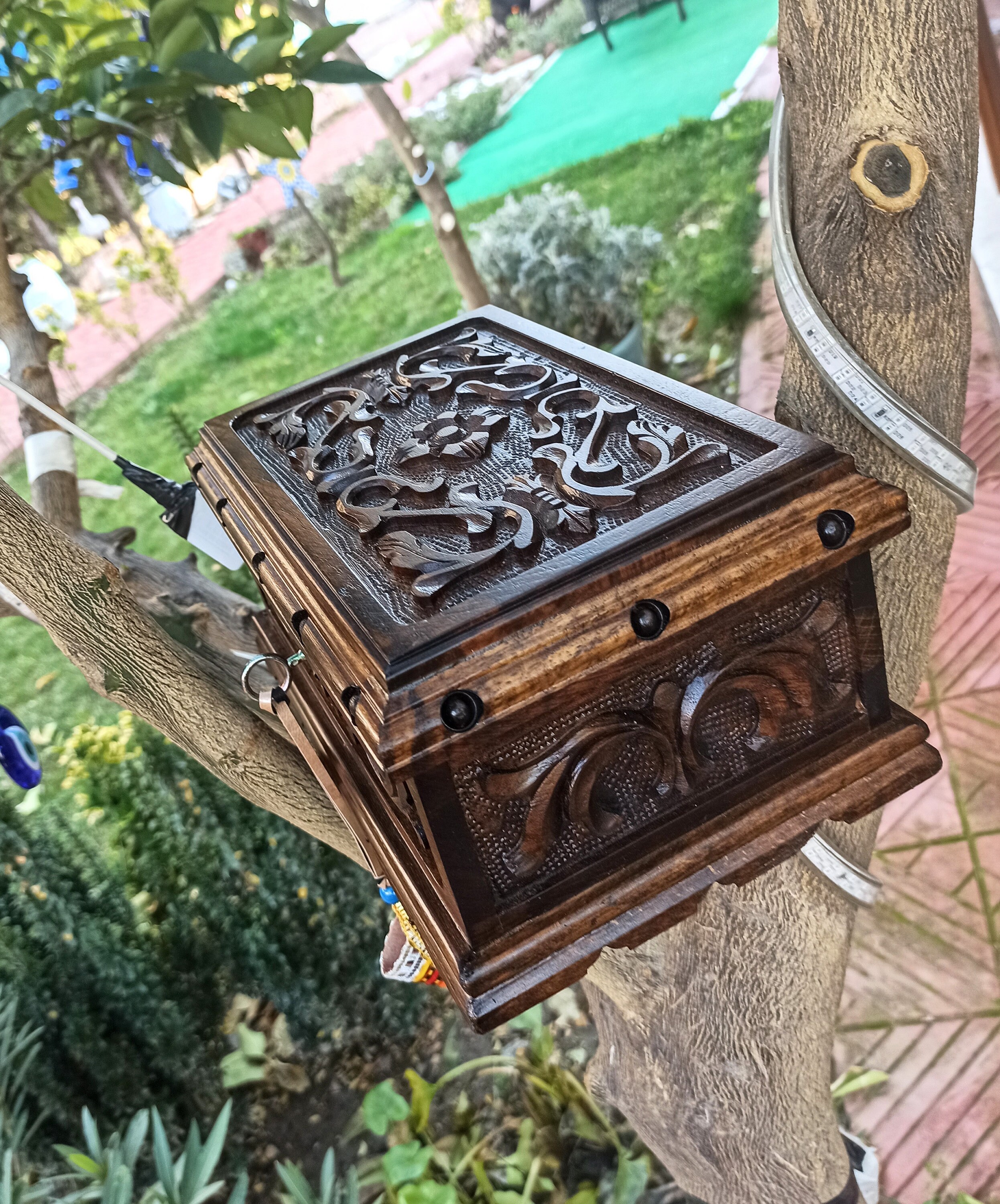 Personalized large secret lock jewelry box with key vintage Etsy