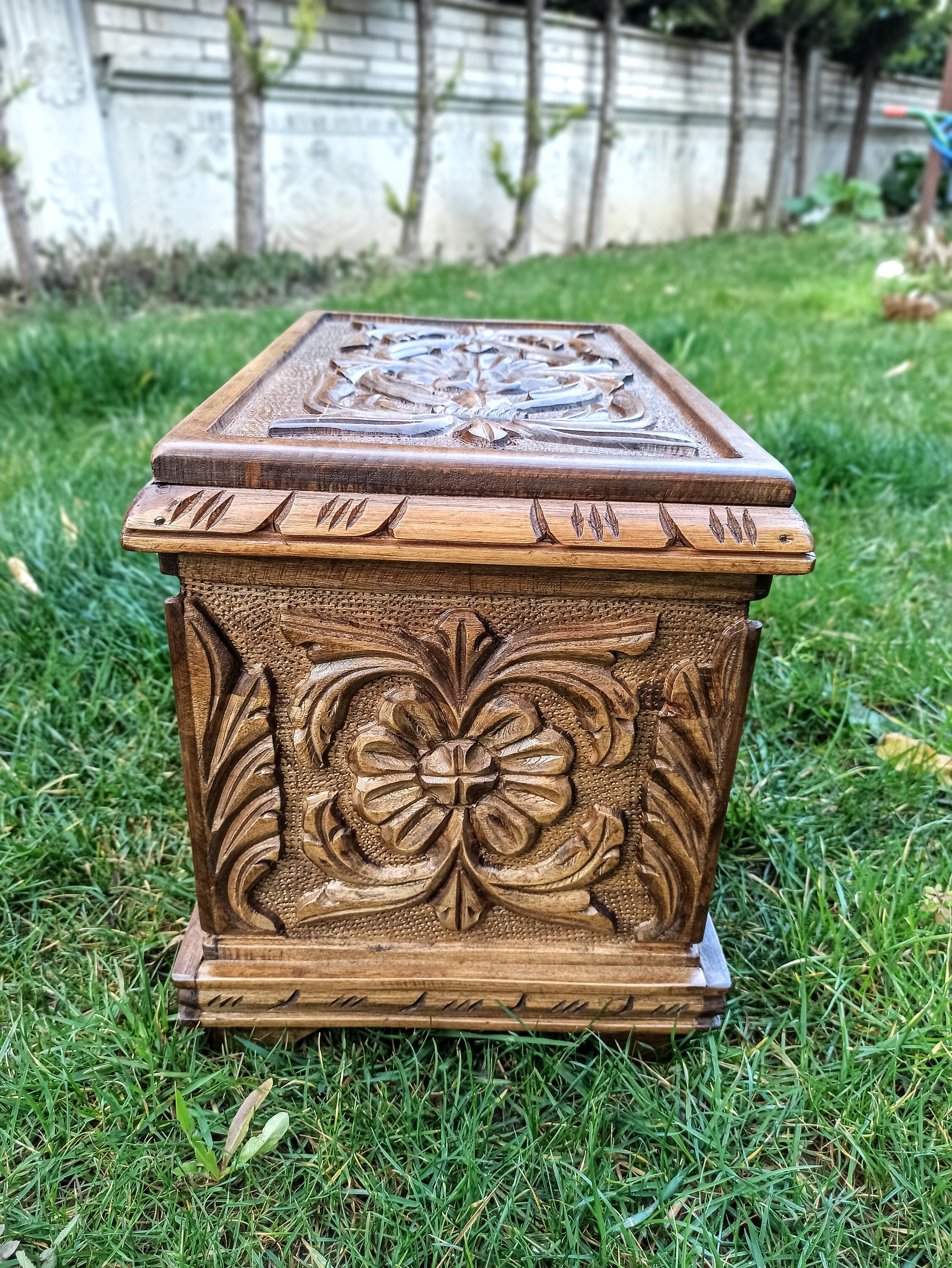 Ottoman style locking hope chest Large wood chest with key Etsy