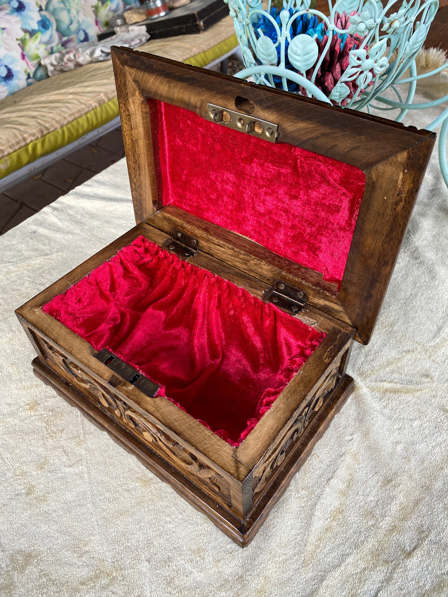 Personalized Wooden Jewelry Box With Lock Secret Lock Box Etsy