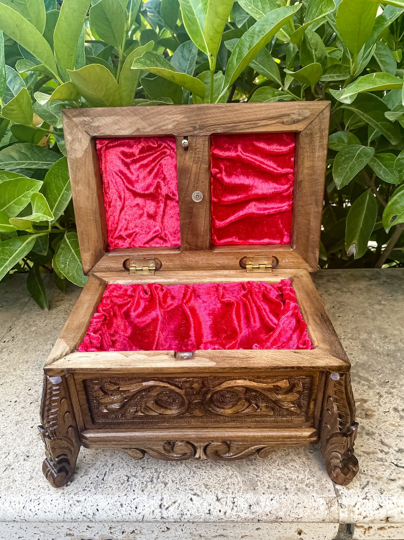 Large Secret Lock Box Wooden Jewelery Box Wood Treasure Etsy