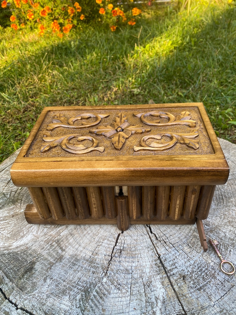 Large Puzzle Box for Adults Secret Lock Box Carved Puzzle Etsy