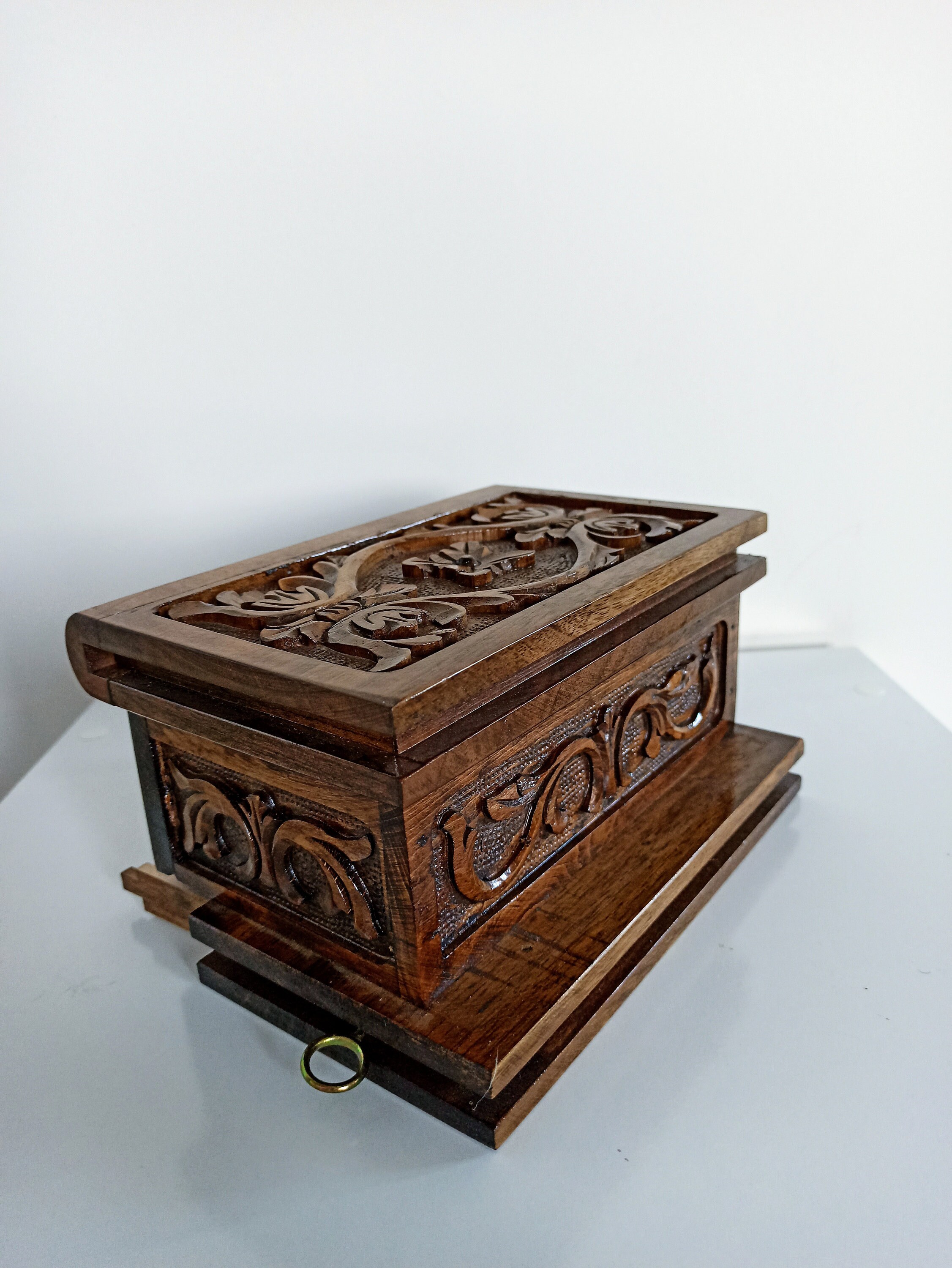 Personalized puzzle box hand carved wooden secret lock box Etsy