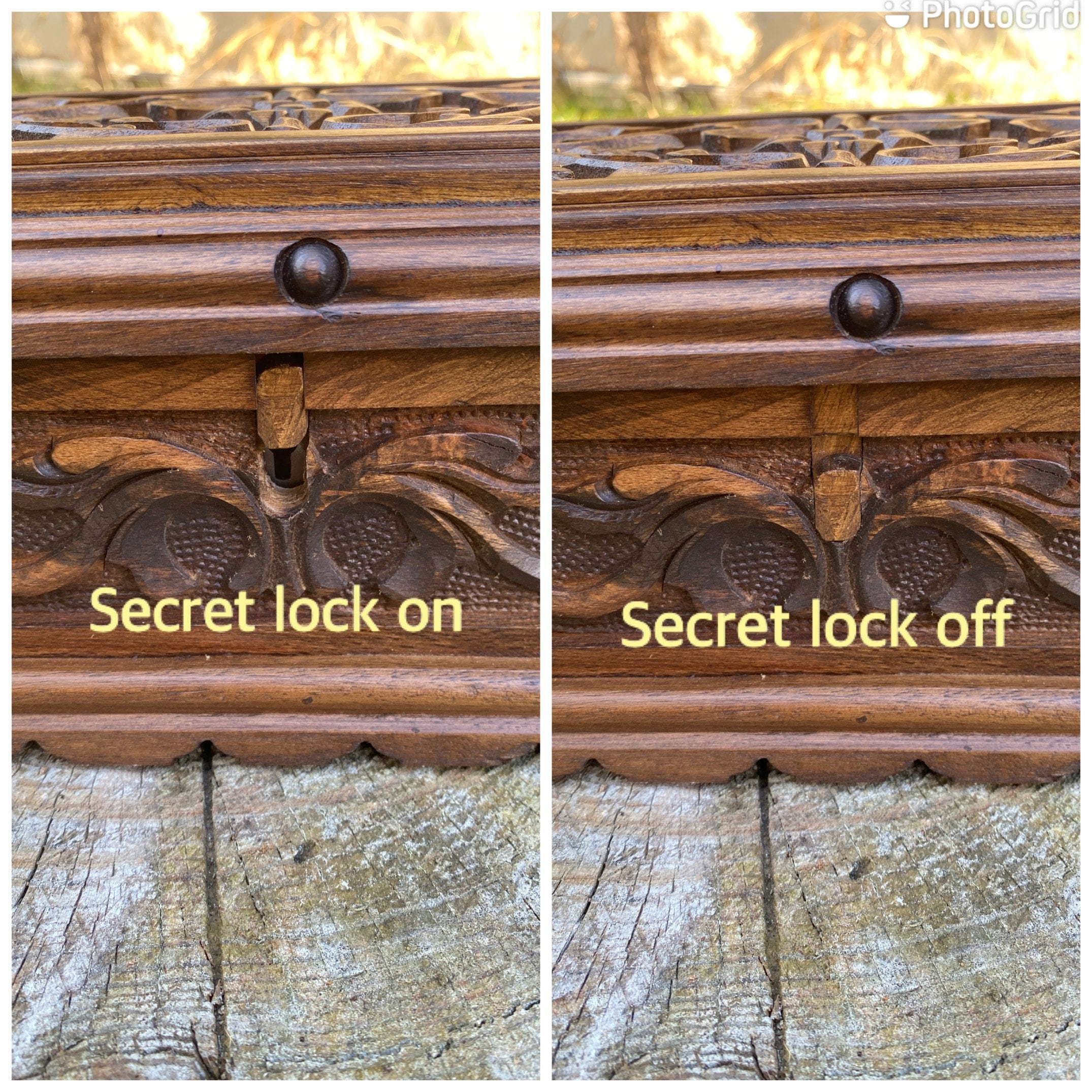 Personalized Wooden Lock Box With Key Vintage Jewlery Box Etsy