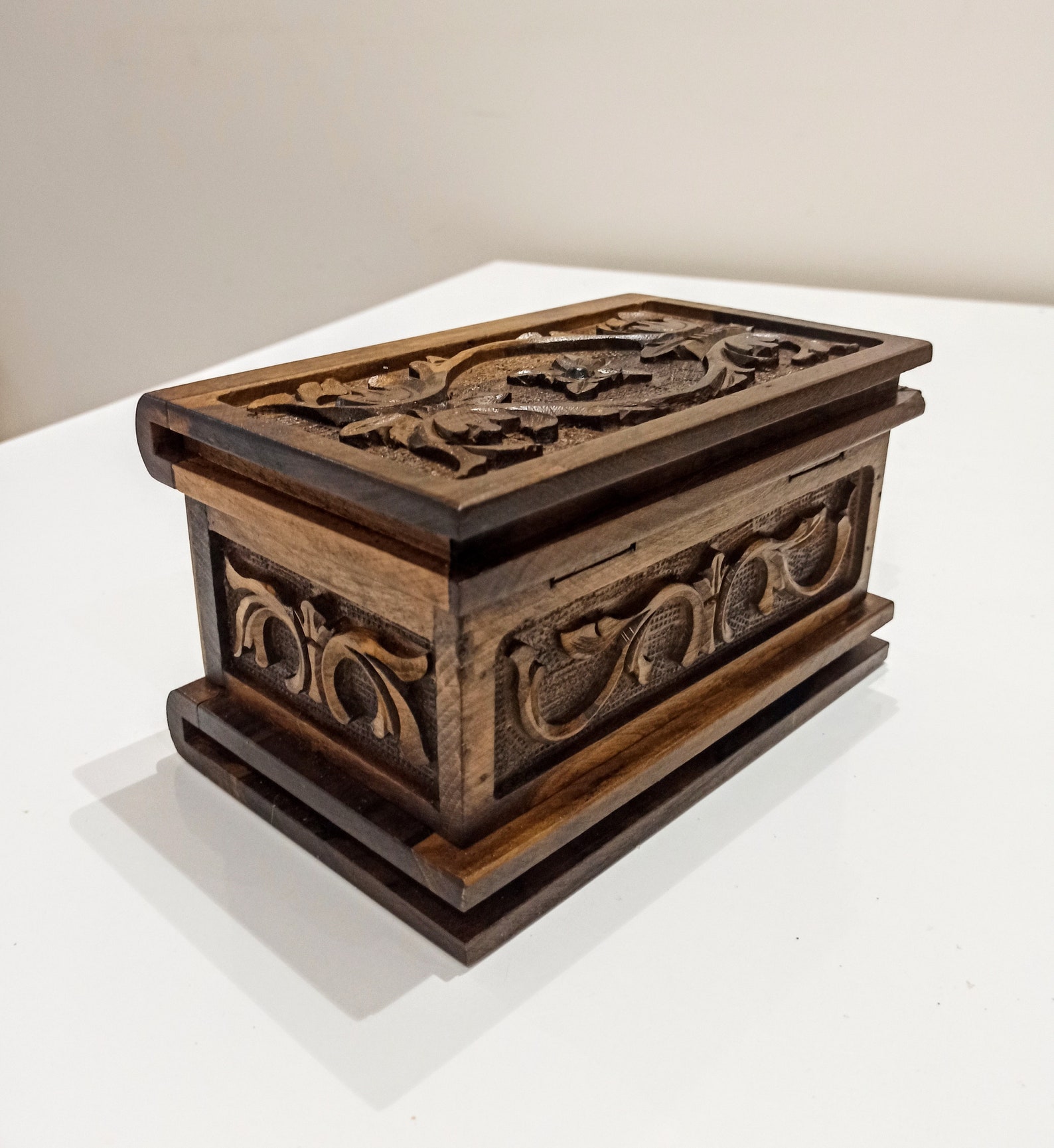 Large wooden puzzle box secret locking box personalized Etsy