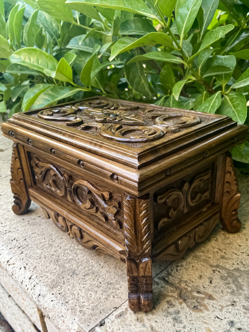 Large Secret Lock Box Wooden Jewelery Box Wood Treasure Etsy