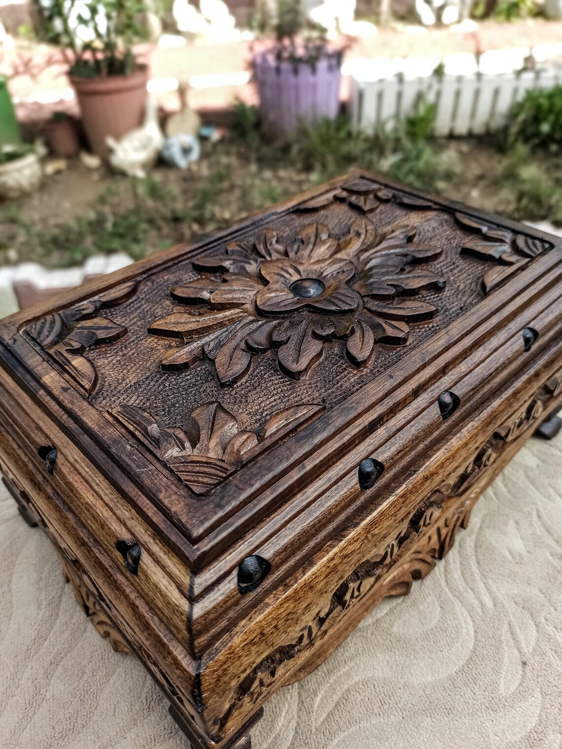 Large lock box with key/Wood locking jewlery box/keepsake box Etsy