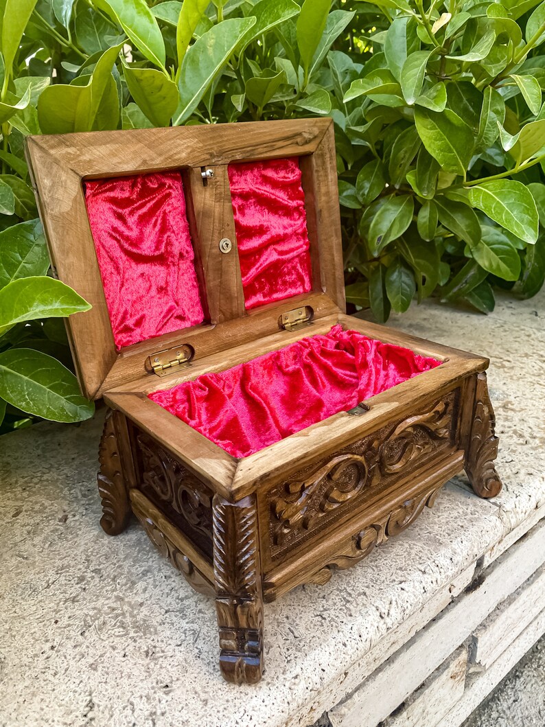 Large Secret Lock Box Wooden Jewelery Box Wood Treasure Etsy