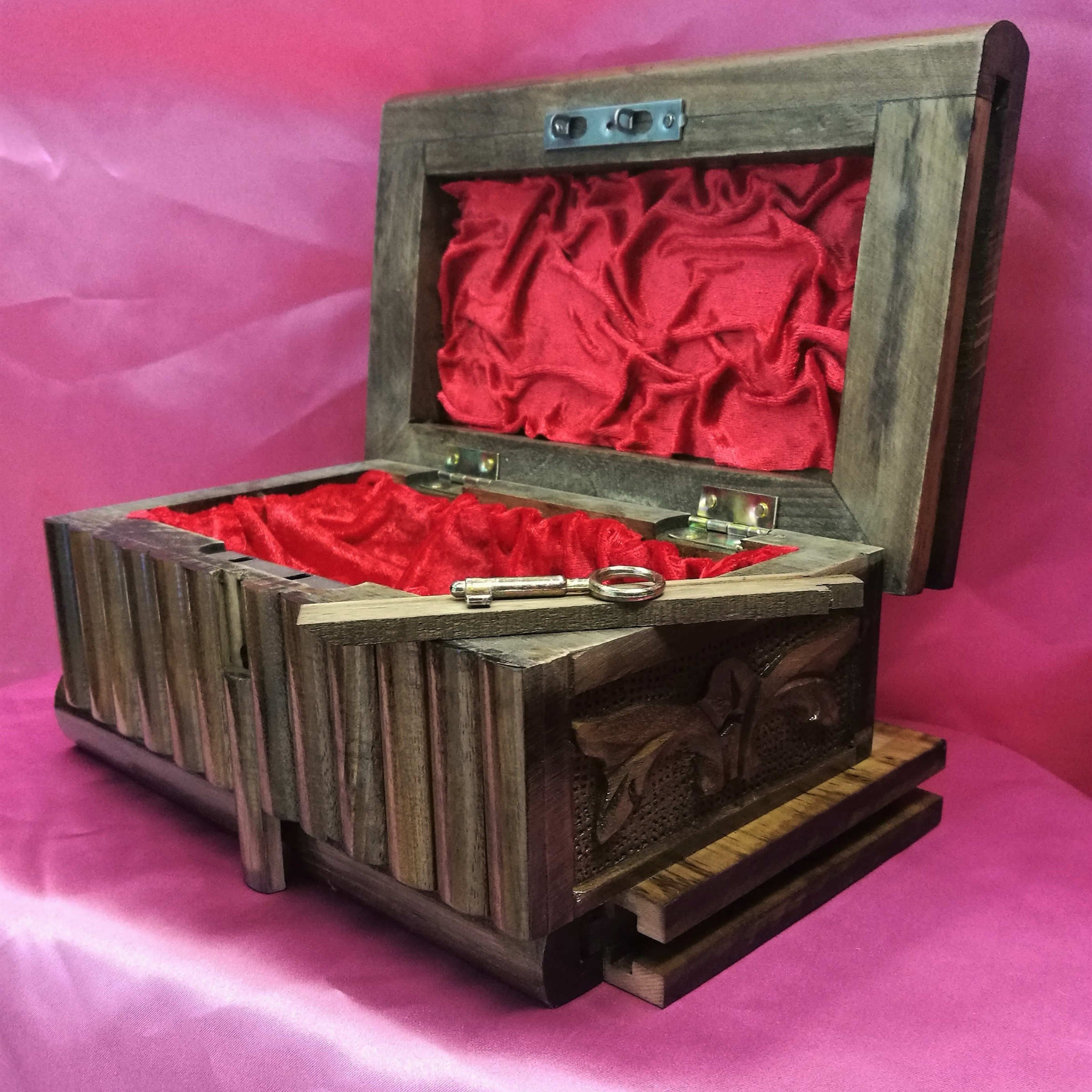 Large puzzle box for adults secret lock box carved puzzle Etsy