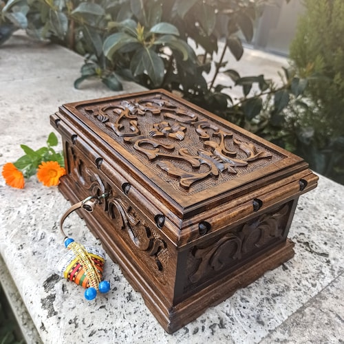Personalized Wooden Treasure Chest Secret Lock Wooden Box Etsy