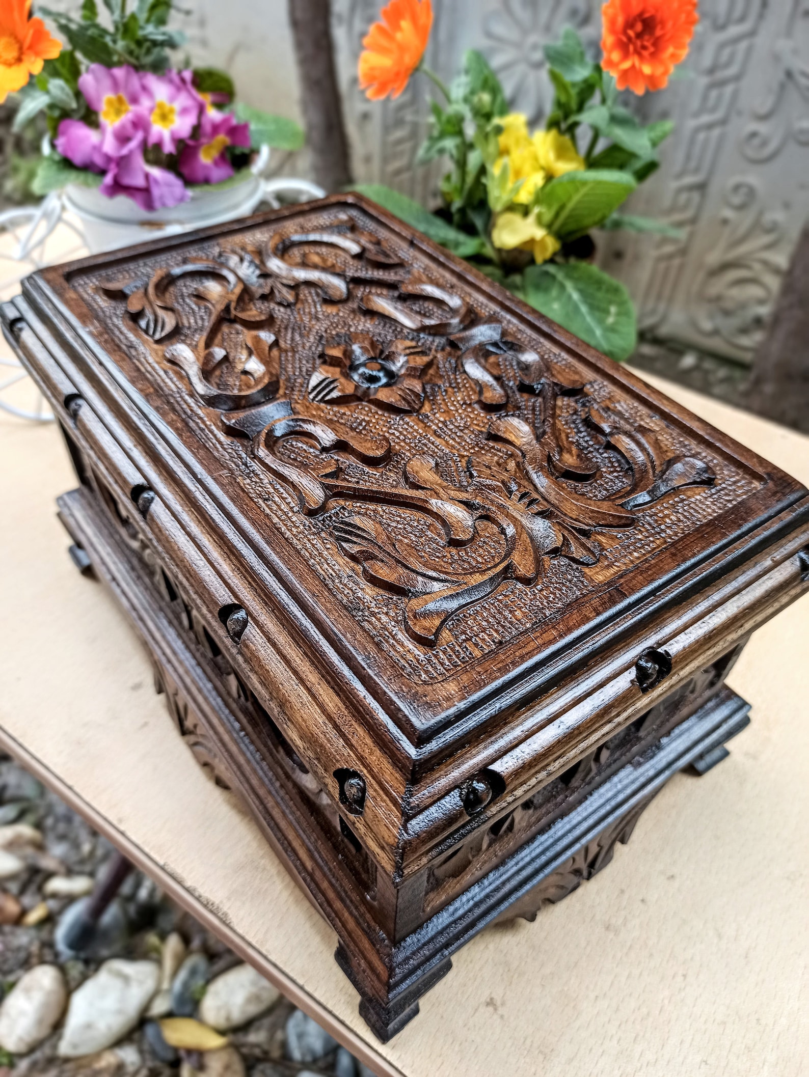 Personalized Wooden Lock Box With Key Vintage Jewlery Box Etsy