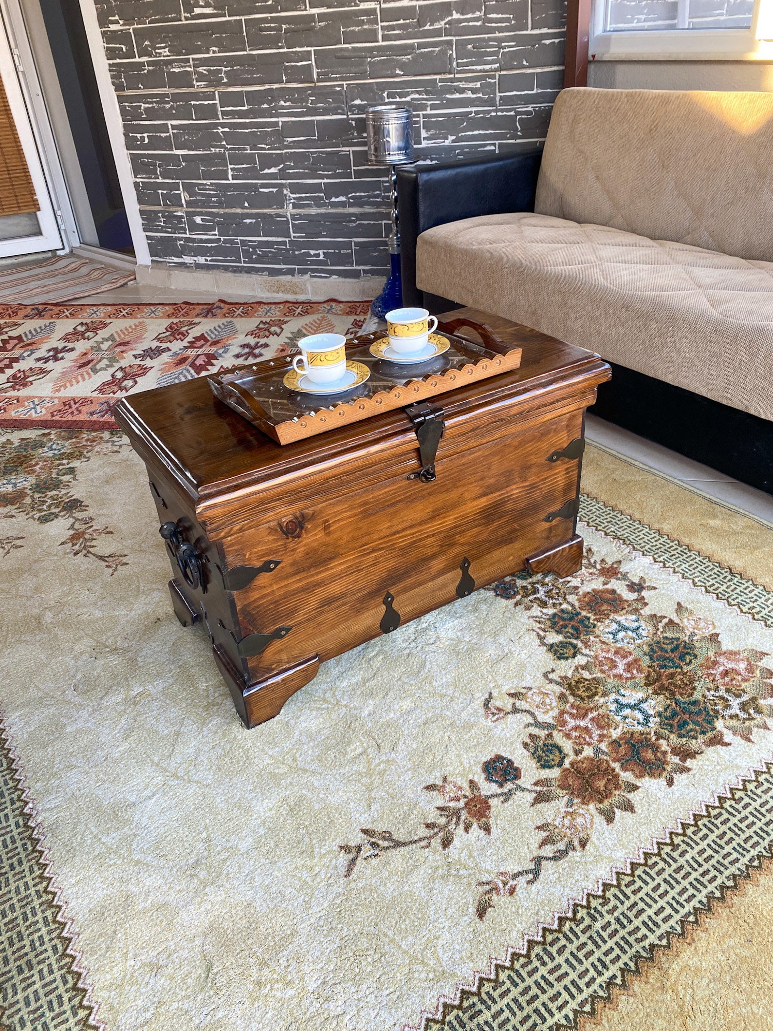 Large Treasure Chest Trunk Coffee Table Blanket Trunk Etsy
