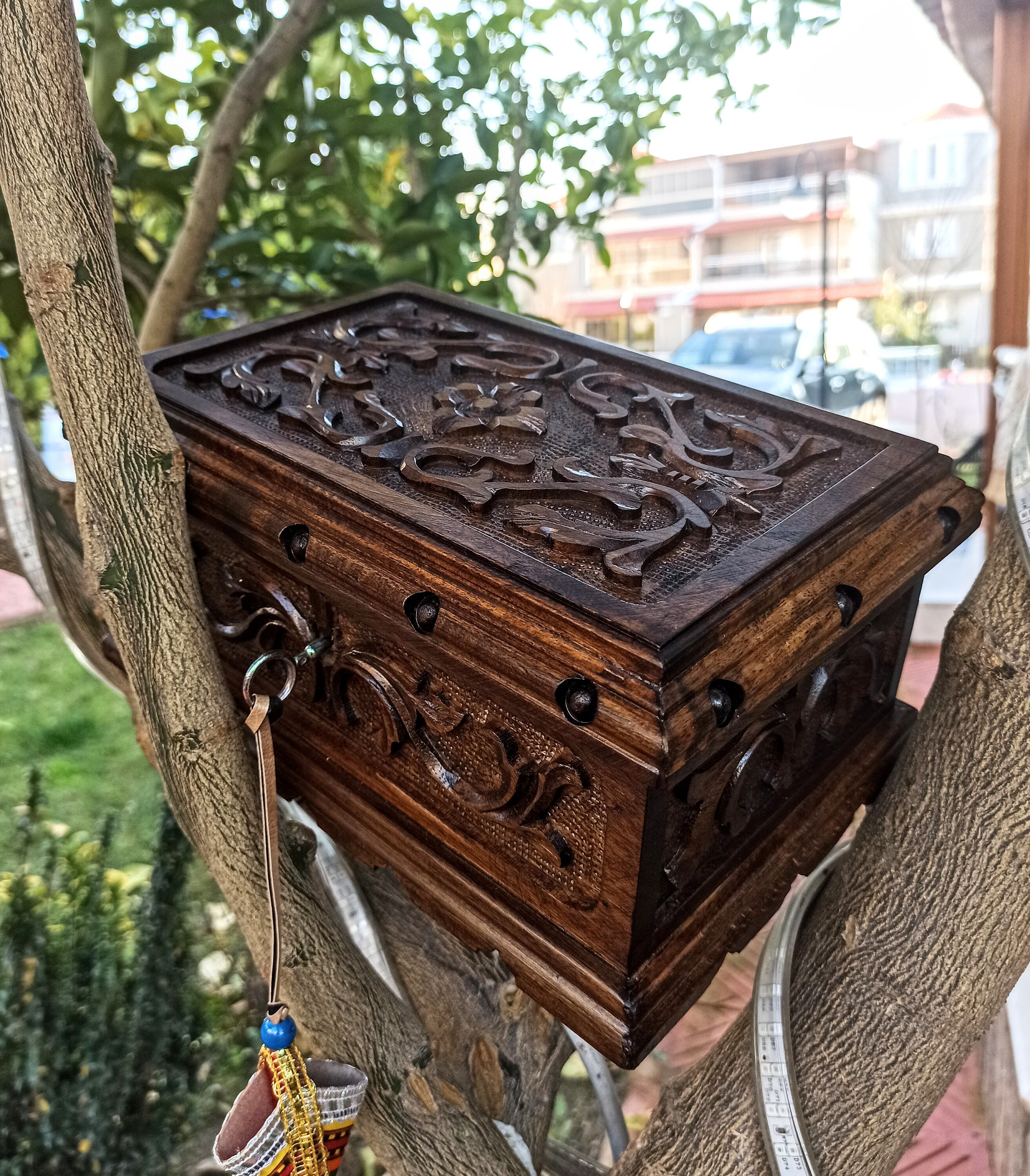 Personalized large secret lock jewelry box with key vintage Etsy