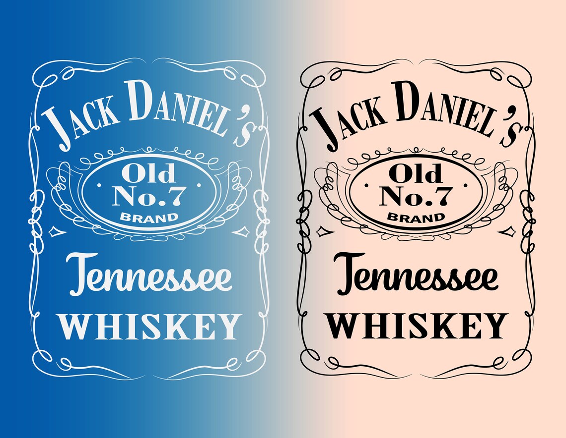 Download Jack Daniels Black And White Svg Whiskey Label Svg Jack | Etsy