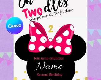 2nd Birthday Invitation - Minnie Mouse